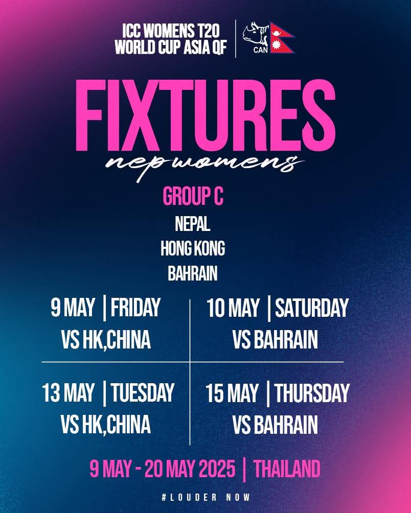 Nepal Women Chase T20 World Cup Berth in Thailand Qualifier
