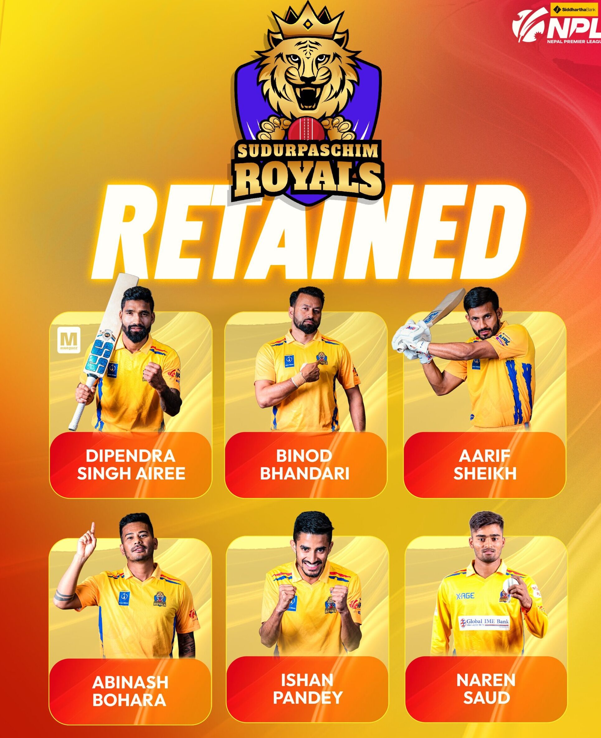 Sudurpaschim Royals Announce Player Retention for NPL Season 2